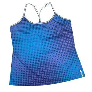 Vintage Y2K Reebok Blue Dot Racerback Tank Top Womens M Good Condition